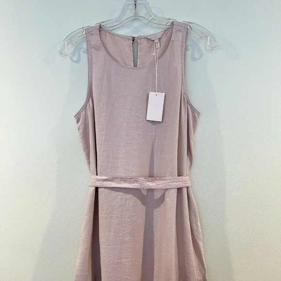 Rebecca Taylor Light Pink Linen Sleeveless Pleated Preppy Maxi Dress M NWT - Picture 4 of 8